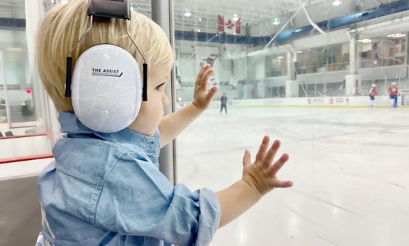 Dowd sensory kits in use at a hockey game